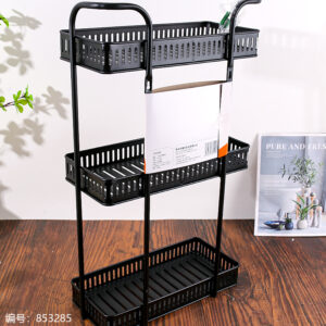 Matte Black Three-Layer Square Storage Rack (No Return) 8003 - Image 2