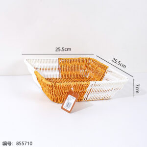 Large Two-Tone Square Rattan Basket LN93 - Image 3