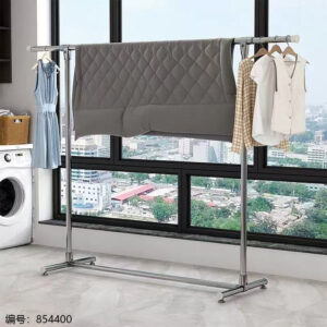 All-Metal Extended Single Pole Clothes Rack 8608 - Image 1