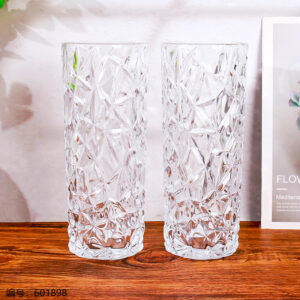 Straight Cylinder Ice Texture Vase 009-D25 - Image 1