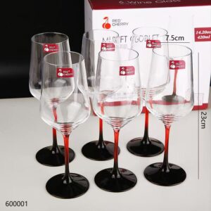 Red Stem Wine Glass Single JG6301 - Image 2