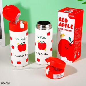 Apple Straw Flip-Top Insulated Cup 350ml-1146 - Image 2