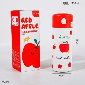 Apple Straw Flip-Top Insulated Cup 350ml-1146 - Image 3