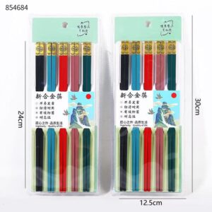 Deep Five-Color Lucky Alloy Chopsticks HY-300 - Image 2