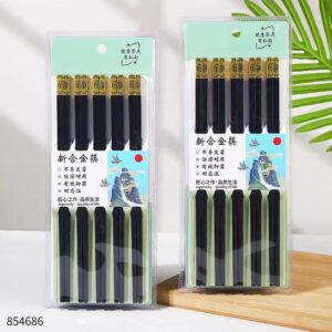 Black Lucky Alloy Chopsticks HY-236 - Image 1