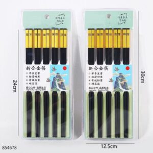 Black Gold Plain Alloy Chopsticks HY-175 - Image 2