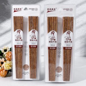8mm Unpainted Chicken Wing Wood Chopsticks Set A-1088 - Image 1