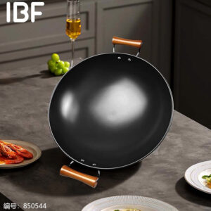 36# Double-Sided Inorganic Ceramic Wok with Double Handles - Image 1