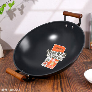 36# Double-Sided Inorganic Ceramic Wok with Double Handles - Image 2