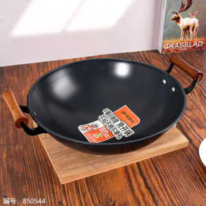 36# Double-Sided Inorganic Ceramic Wok with Double Handles - Image 5
