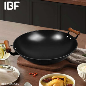 38# Double-Sided Inorganic Ceramic Wok with Double Handles - Image 1