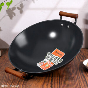 38# Double-Sided Inorganic Ceramic Wok with Double Handles - Image 2