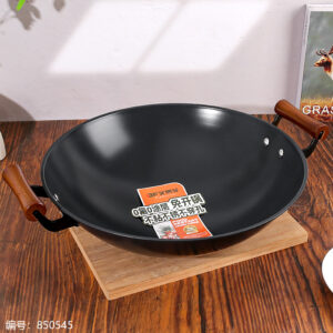 38# Double-Sided Inorganic Ceramic Wok with Double Handles - Image 4