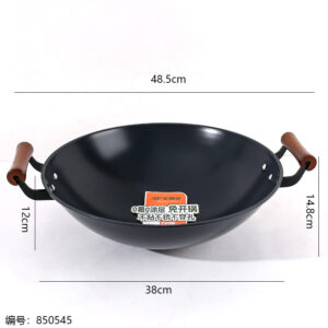 38# Double-Sided Inorganic Ceramic Wok with Double Handles - Image 5