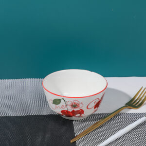 4.5-inch European style colorful cherry porcelain bowl - Image 3