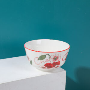 4.5-inch European style colorful cherry porcelain bowl - Image 4