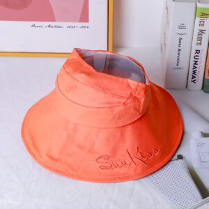 Letters embroidered visor cap-orange - Image 1
