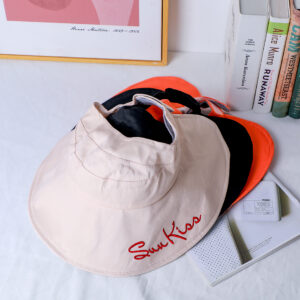 Letters embroidered visor cap-orange - Image 5