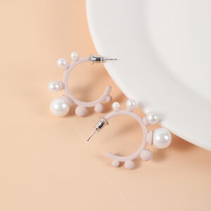 Creative C letter beads earrings - Image 7